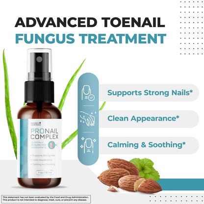 Pronail Complex Spray – Botanical Nail Formula, USA Made – 1 Month Supply | Topical spray for toe & fingernails, botanical | Original extra-strength formula | Fast, no-touch application