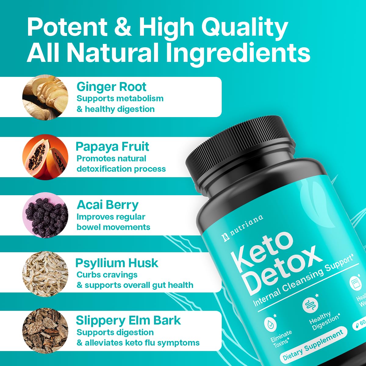 Nutriana Keto Detox Cleanser - Weight Loss Keto Pills Liver Supplement for Men & Women