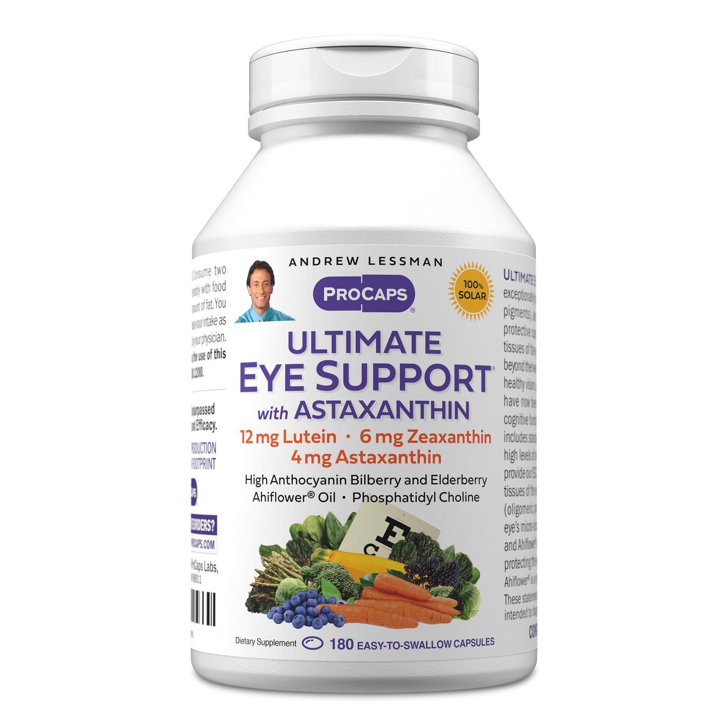 Andrew Lessman ProCaps Ultimate Eye Support with Astaxanthin 60 Softgels | Lutein, Zeaxanthin & 4 mg Astaxanthin plus Bilberry, EGCG & Ahiflower Oil for macular, retinal & vision support.