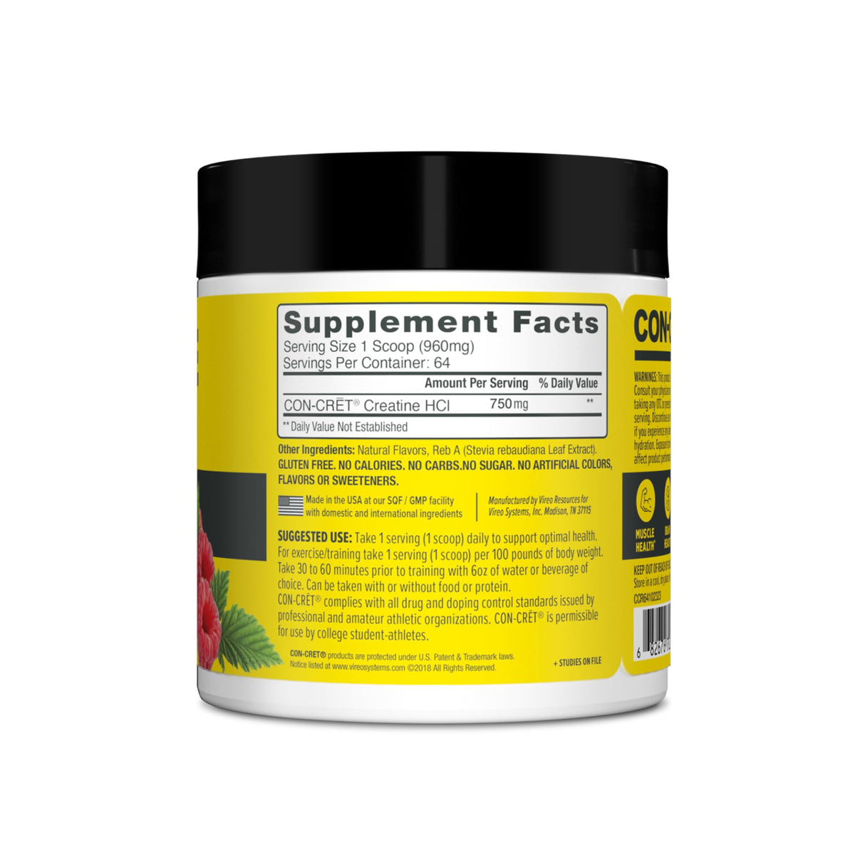 CON-CRET Creatine HCl Powder | Supports Muscle, Cognitive, and Immune Health