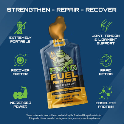 Frog Fuel Power Regular Complete Protein Shot, 15g Protein Nano-Hydrolyzed Grass Fed
