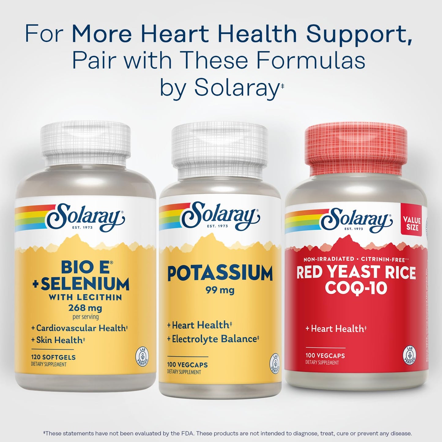 SOLARAY Potassium 99 mg - Electrolyte Balance Formula - Potassium Supplement for Electrolytes, Vascular and Heart Health Support, Lab Verified, 200 Servings, 200 VegCaps