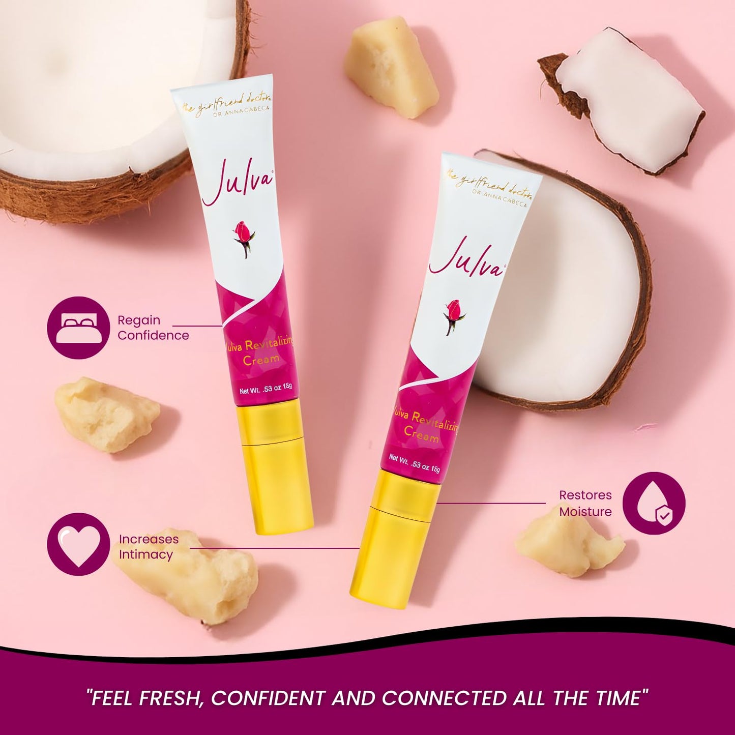 Vulva Cream - Feminine Moisturizer for Women, 60 Day Supply | External Vulva Moisture Cream for Intimate Skin Care, with Shea Butter, Coconut Oil & Vitamin E for Soft, Smooth Skin Daily