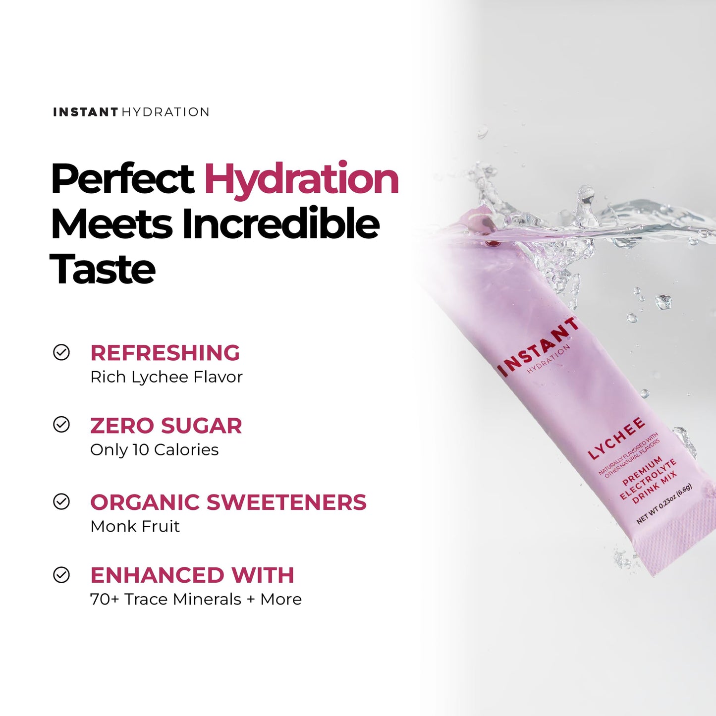 Instant Hydration Sugar Free Electrolytes Powder Packets Variety Pack - Watermelon, Raspberry, Lemon Lime Drink Mix & Travel Essentials with Magnesium and Potassium - Post Workout Recovery - 20 Sticks