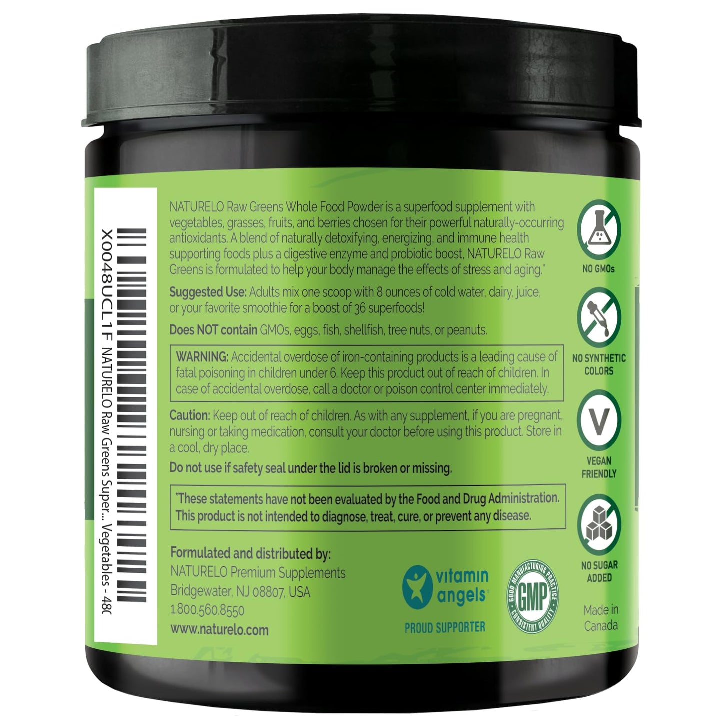 NATURELO Raw Greens Superfood Powder 480 Grams, Mixed Berry - Supports Energy, Immunity and Detox - Includes Spirulina, Wheat Grass and Organic Greens for Whole Food Nutrition
