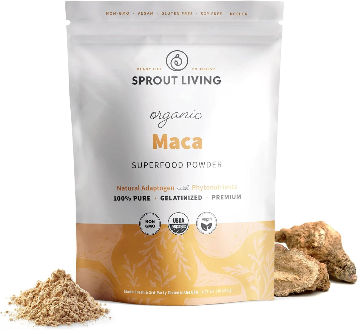 Organic Gelatinized Maca Root Powder, Superfood, Adaptogen, 1 lb