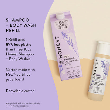 The Honest Company 2-in-1 Cleansing Shampoo + Body Wash Refill Carton | Gentle