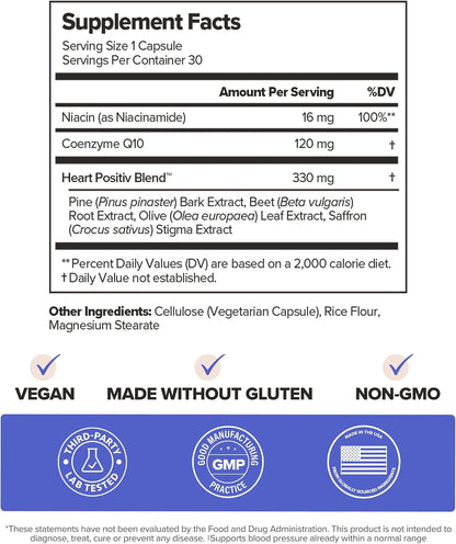 MENO Heart + Blood Pressure Capsules with CoQ10 & Beets – 30-Day Supply