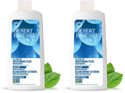 Desert Essence Mouthwash, Tea Tree Whitening Mint, 16 Fluid Ounce