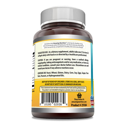 Amazing Omega Norwegian Cod Liver Oil 1250 Mg Softgels Supplement | Omega-3, EPA, DHA, Vitamin A, Vitamin D & Vitamin E (Lemon | 120 Count)