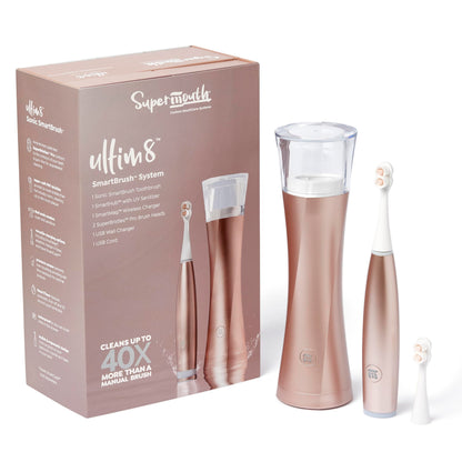 SuperMouth ULTIM8 Electric Toothbrush, UV Hub & Travel Case, Rose Gold