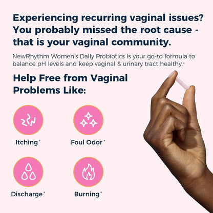 NewRhythm Female Health Bundle: Vaginal Flora Balance + Menopause Comfort, Organic Cranberry, Black Cohosh, 18 Probiotic Strains, 90 Vegan Caps