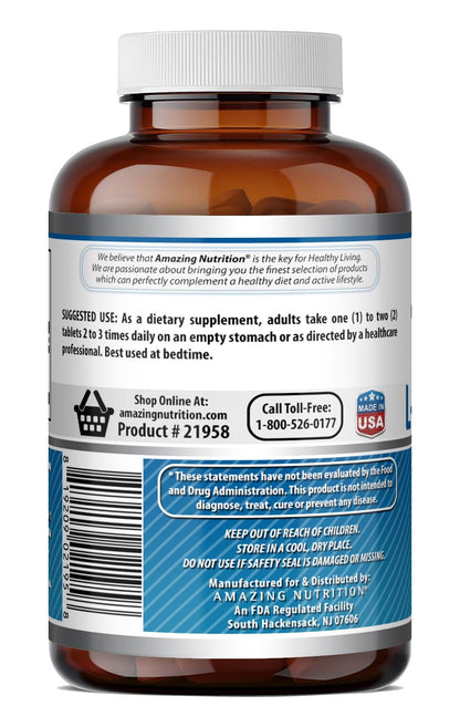 Amazing Formulas L-Tryptophan 1000mg Tablets Supplement | Non-GMO | Gluten Free | Made in USA (240 Count)