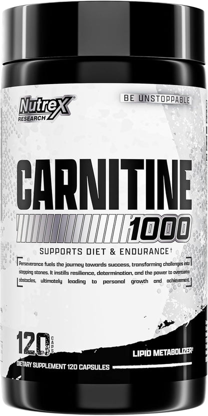 Nutrex Research Lipo-6 L Carnitine 1000mg | Pure L-Carnitine Tartrate Supports Fat Metabolism, Energy, Stimulant Free Weight Management Supplement, Keto Friendly - 120 Capsules