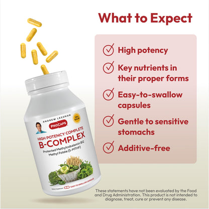 ANDREW LESSMAN ProCaps High Potency Methylated B-Complex 60 Capsules