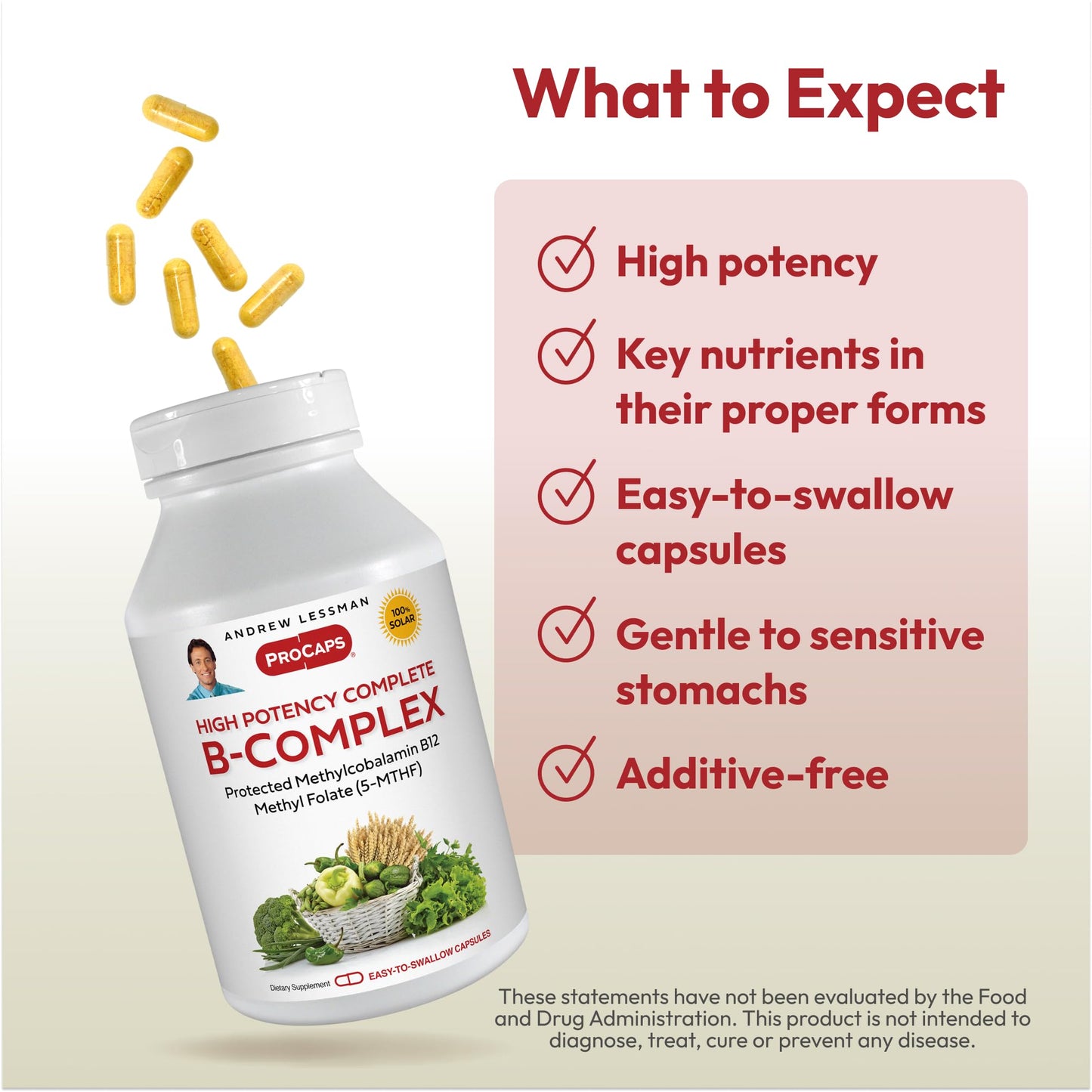 ANDREW LESSMAN ProCaps High Potency Methylated B-Complex 60 Capsules