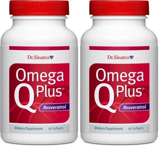 Dr. Sinatra Omega Q Plus Resveratrol - Omega-3 Supplement with CoQ10 and Resveratrol - Promotes Comprehensive Heart and Whole Body Health to Help You Age Well (60 softgels)