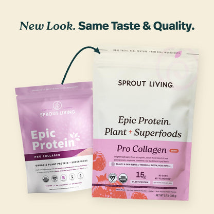 Sprout Living Epic Protein, Plant Based Protein & Superfoods Powder, Vanilla Lucuma Powder | 20 Grams Organic Protein Powder, Vegan, Non Dairy, Non-GMO, Gluten Free, Low Sugar (1 Pound, 12 Servings)
