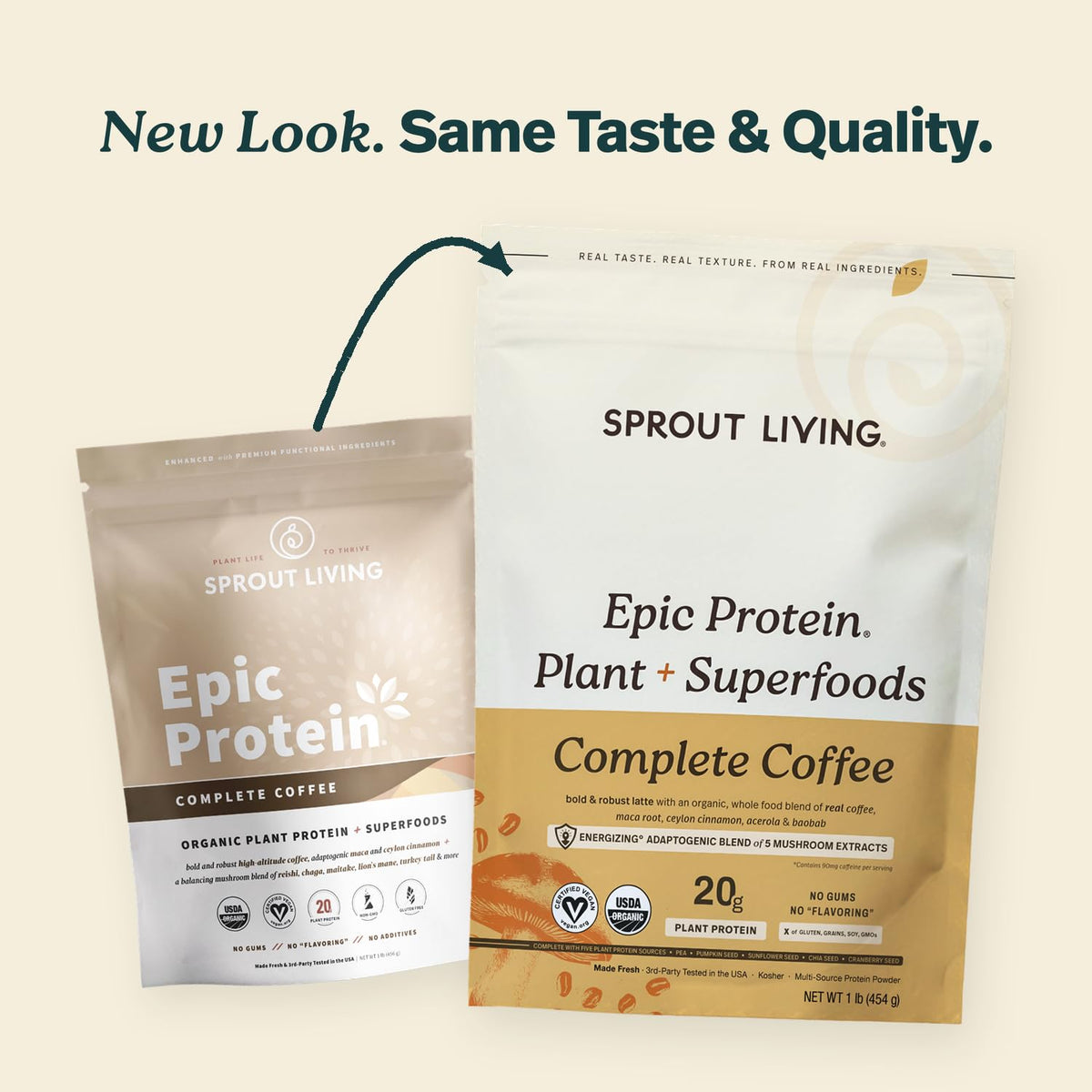 Sprout Living Epic Protein, Plant Based Protein & Superfoods Powder, Vanilla Lucuma Powder | 20 Grams Organic Protein Powder, Vegan, Non Dairy, Non-GMO, Gluten Free, Low Sugar (1 Pound, 12 Servings)