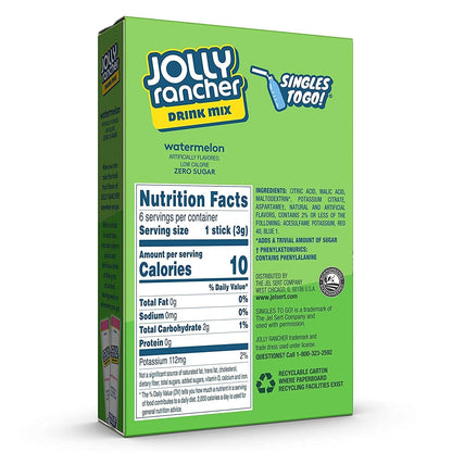 Jolly Rancher Blue Raspberry Singles To Go Drink Mix - 0.65 oz, Pack of 4