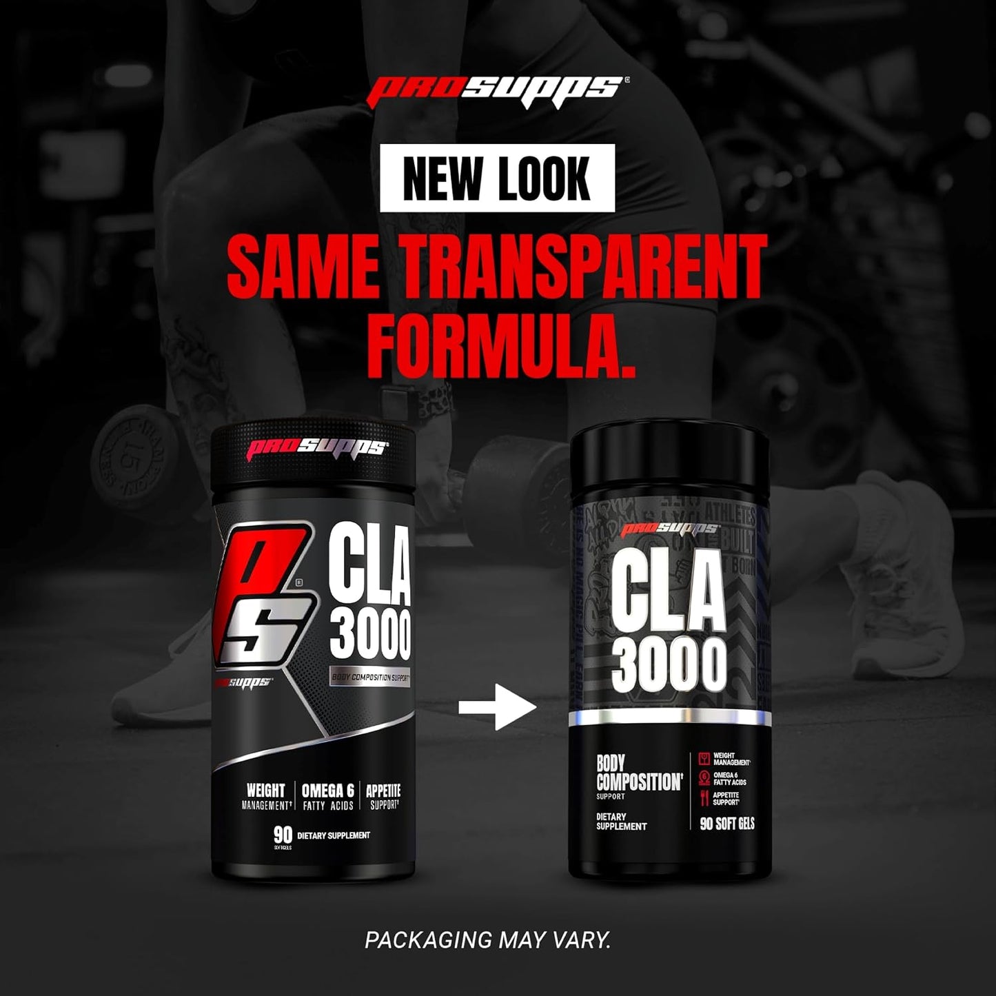 ProSupps CLA 3000 Lean Body Composition Support - Stim-Free Conjugated Linoleic Acid Workout Supplement for Weight Management & Appetite Support with Omega 6 Fatty Acid - Gym & Fitness - 90 Softgels