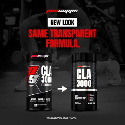 ProSupps CLA 3000 Lean Body Composition Support - Stim-Free Conjugated Linoleic Acid Workout Supplement for Weight Management & Appetite Support with Omega 6 Fatty Acid - Gym & Fitness - 90 Softgels