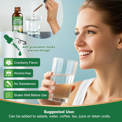 Totaria Liposomal Thyroid Support Drops, Iodine, Selenium, Zinc | Ashwagandha, L-Tyrosine, B12 | Energy, Metabolism, Hormone & Mood, 2 Fl.Oz