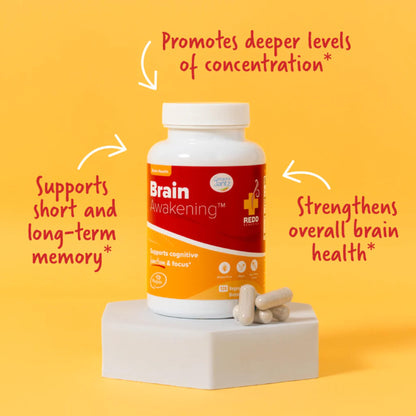 Redd Remedies, Brain Awakening, Supports Cognitive Function and Focus, 120 Vegan Capsules