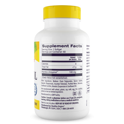 Healthy Origins Ubiquinol CoQ10 100 mg, Kaneka QH, 150 Softgels