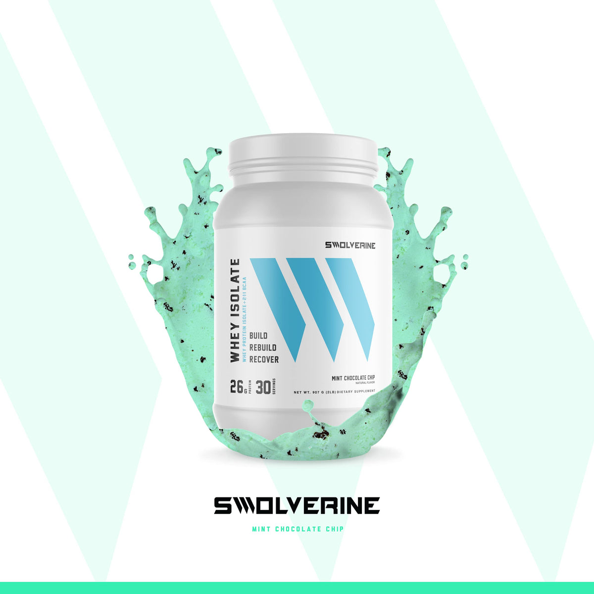 Swolverine Whey Protein Isolate | 26g Protein, Grass-Fed rBGH Free, Non-GMO