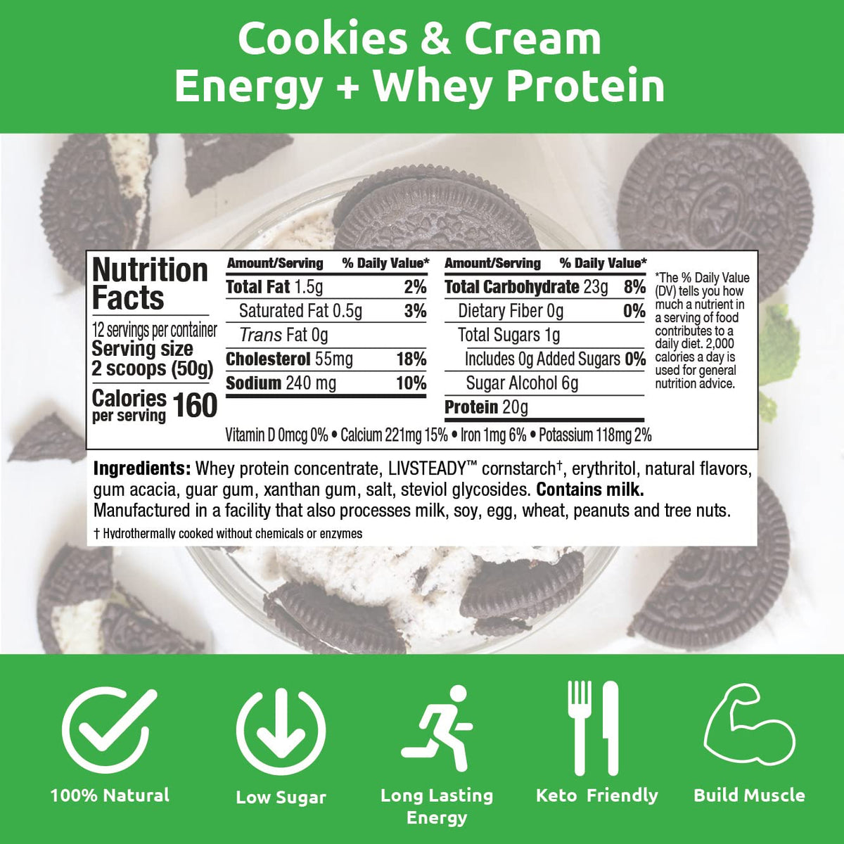 UCAN Energy + Whey Protein Powder - 19g Per Serving with Amino Acids EAAs & BCCAs