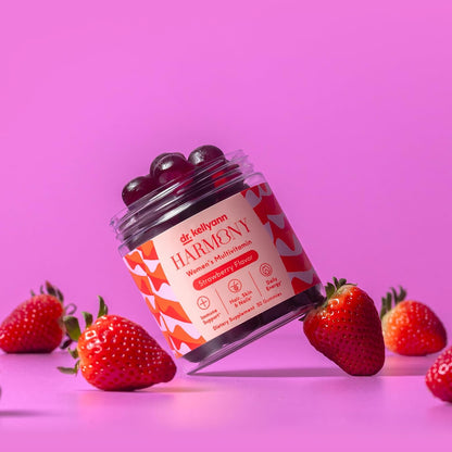 Dr. Kellyann Everyday Multivitamin Gummies – Complete Daily Multivitamin with Essential Nutrients for Energy, Immune Support & Wellness – Gluten-Free, Non-GMO, Delicious Strawberry Flavor, 30 Gummies