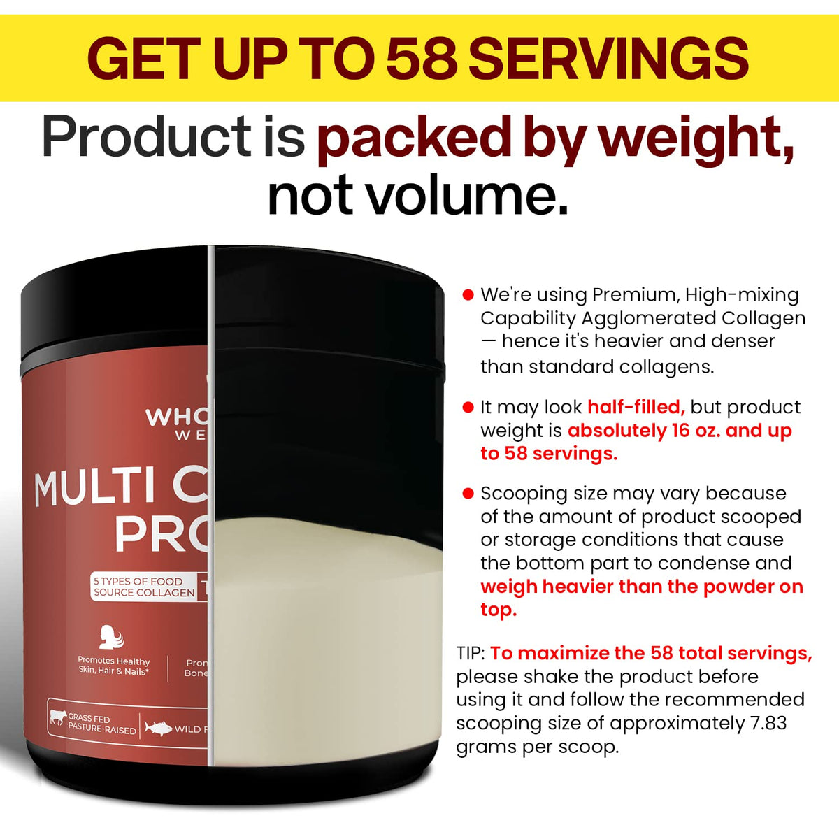 Multi Collagen Protein Powder Hydrolyzed (Type I II III V X) Grass-Fed All-in-One Super
