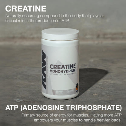 RAW Nutrition Creatine Monohydrate & Charged Sour Watermelon Pre-Workout Powder Bundle