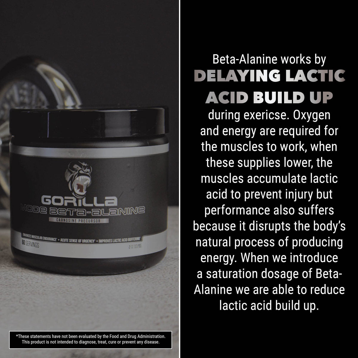 Gorilla Mode Beta-Alanine – Carnosine Precursor/Enhanced Muscular Endurance