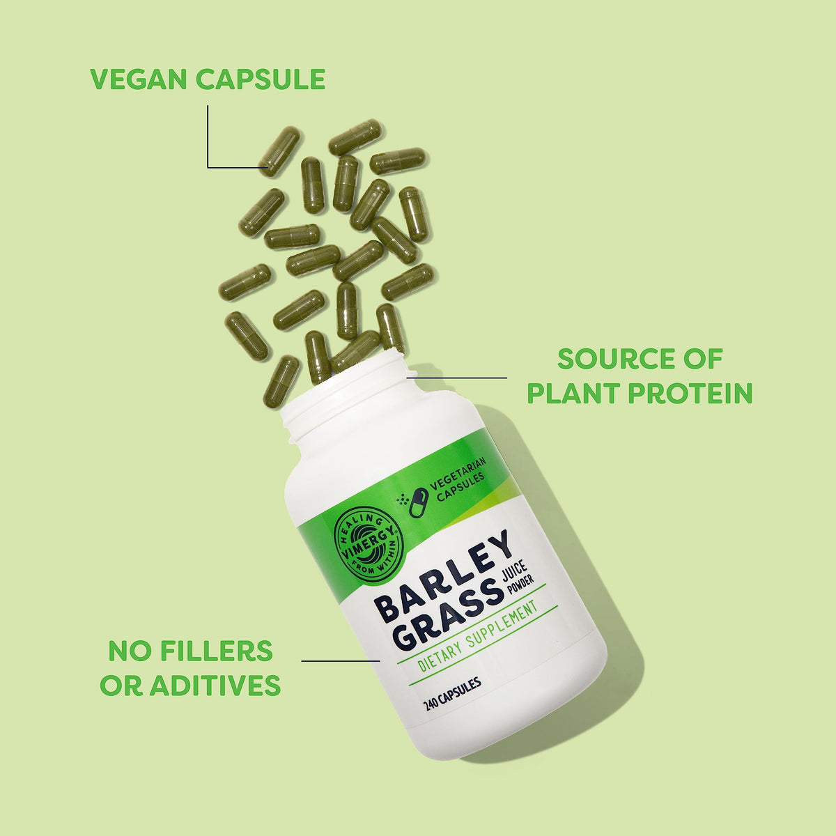 Vimergy Barley Grass Capsules, 30 Servings – Source of antioxidant - Contains Iron