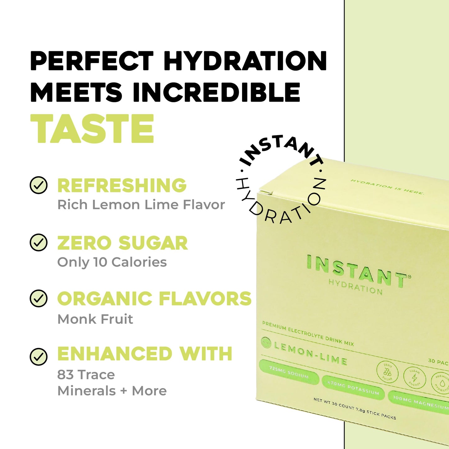 Instant Hydration Electrolytes Powder Packets - Watermelon Electrolyte Drink Mix - Zero Sugar - Keto, Vegan, Gluten-Free, Non-GMO - Boost Recovery, Brain Health, Muscle & Tissue Support- 30 Sticks