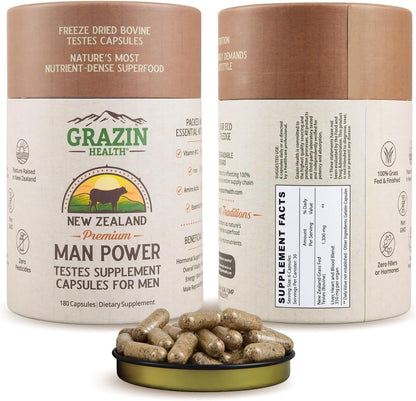 Men’s Vitality Bundle Organ Complex + Man Power + Collagen | Whole-Food Organ Capsules Grass-Fed New Zealand Sourced Supplements for Clean Daily Wellness and Nutrition Support