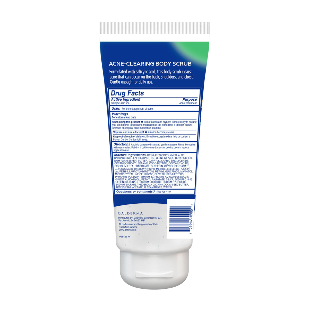 Differin Body Scrub with Salicylic Acid Acne Clearing Improves Tone and Texture Prone Skin