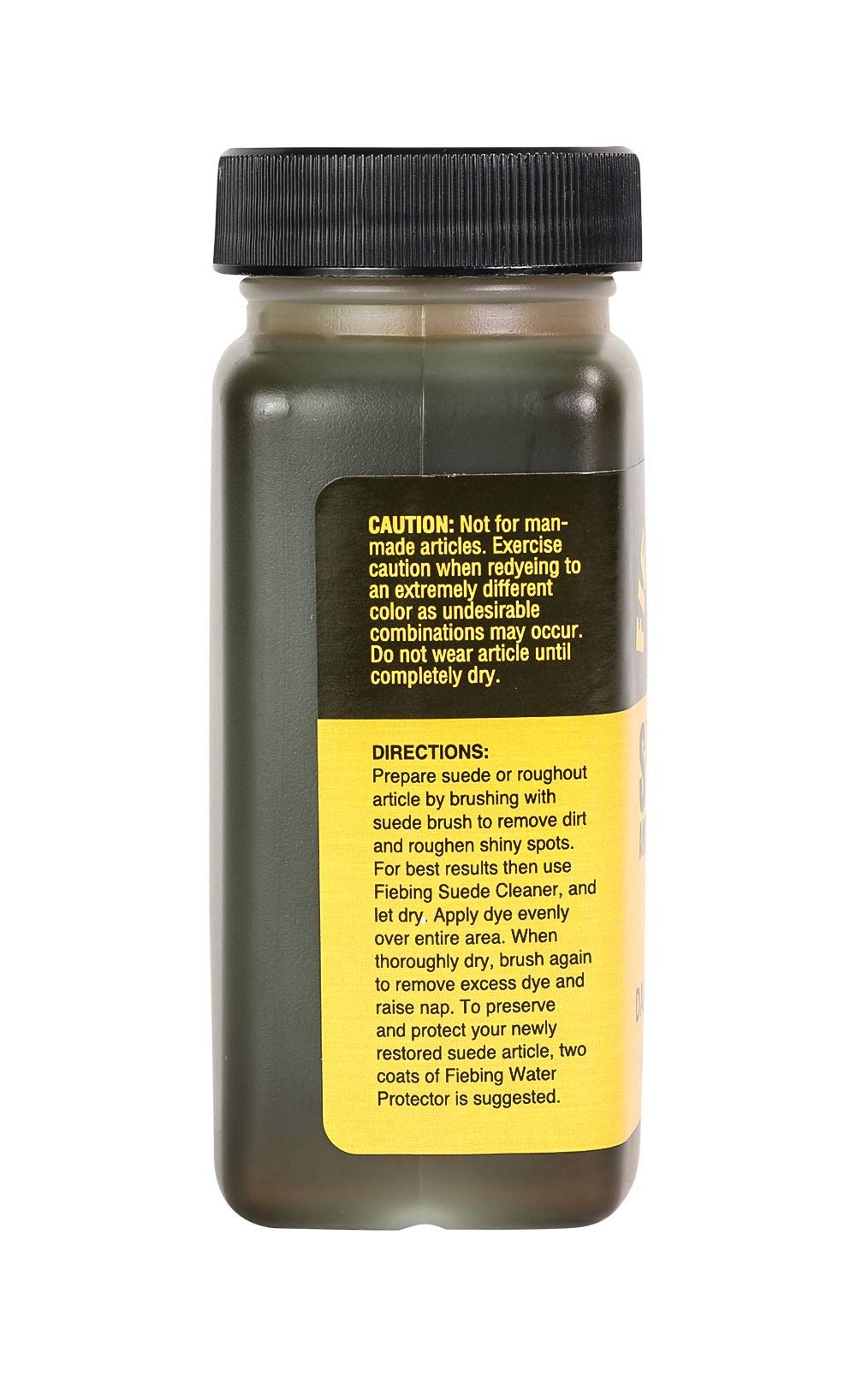 Fiebing's Black Suede Dye (4 oz) - Recolor, Brighten & Restore Suede & Roughout Leather Shoes, Furniture, Purse - Includes Wool Dauber for Easy Application - Flexible When Dry, Won't Crack or Peel
