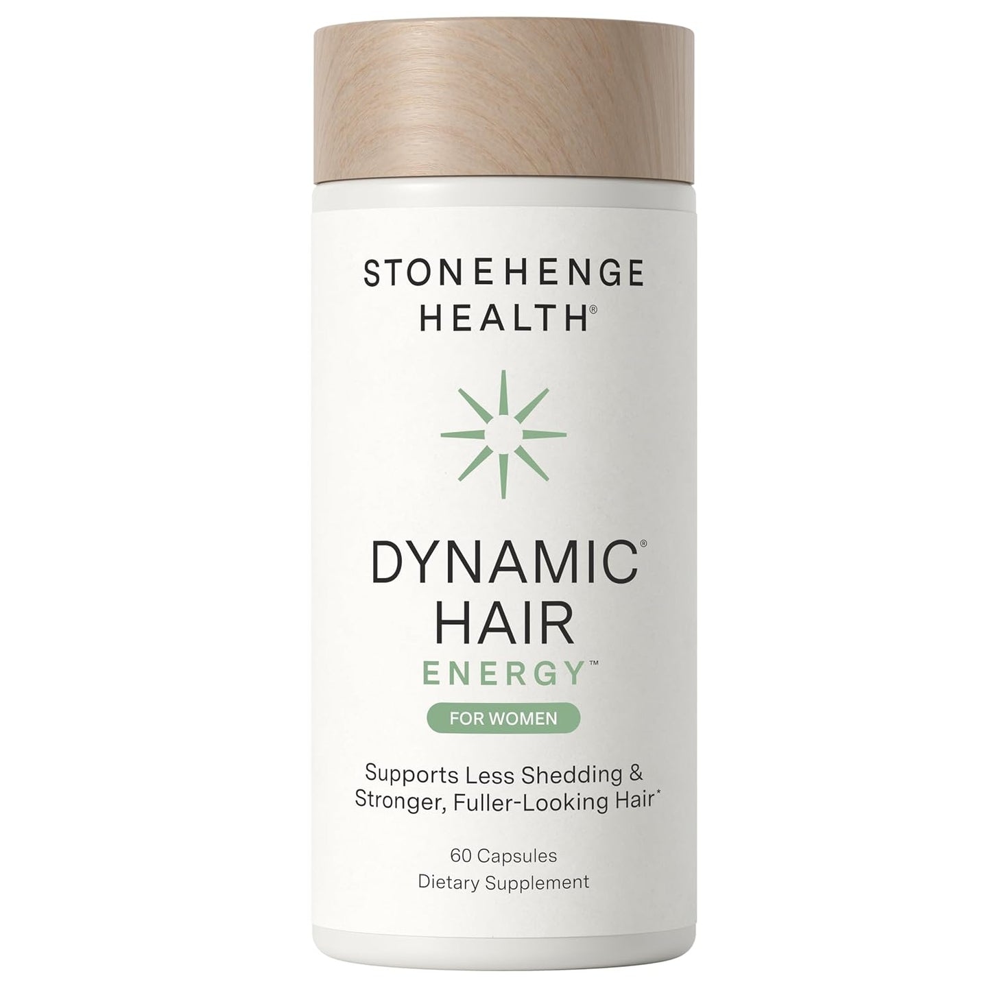 Stonehenge Health Dynamic Hair Energy for Women – Hair Growth Supplement with Saw Palmetto, Spermidine, Biotin, Iron & Tocotrienols – Supports Thicker Hair with Less Shedding – 60 Capsules
