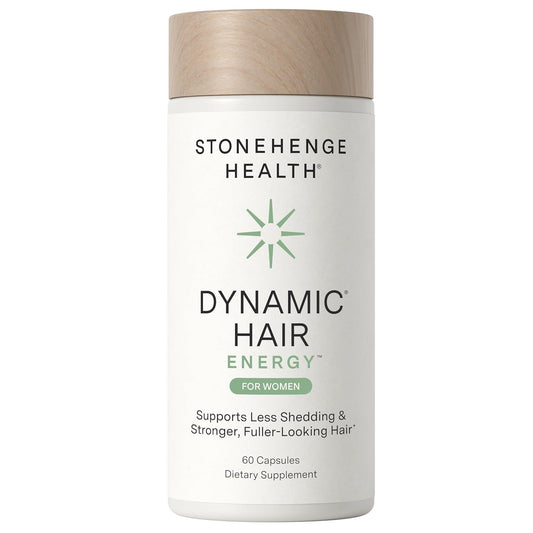 Stonehenge Health Dynamic Hair Energy for Women – Hair Growth Supplement with Saw Palmetto, Spermidine, Biotin, Iron & Tocotrienols – Supports Thicker Hair with Less Shedding – 60 Capsules