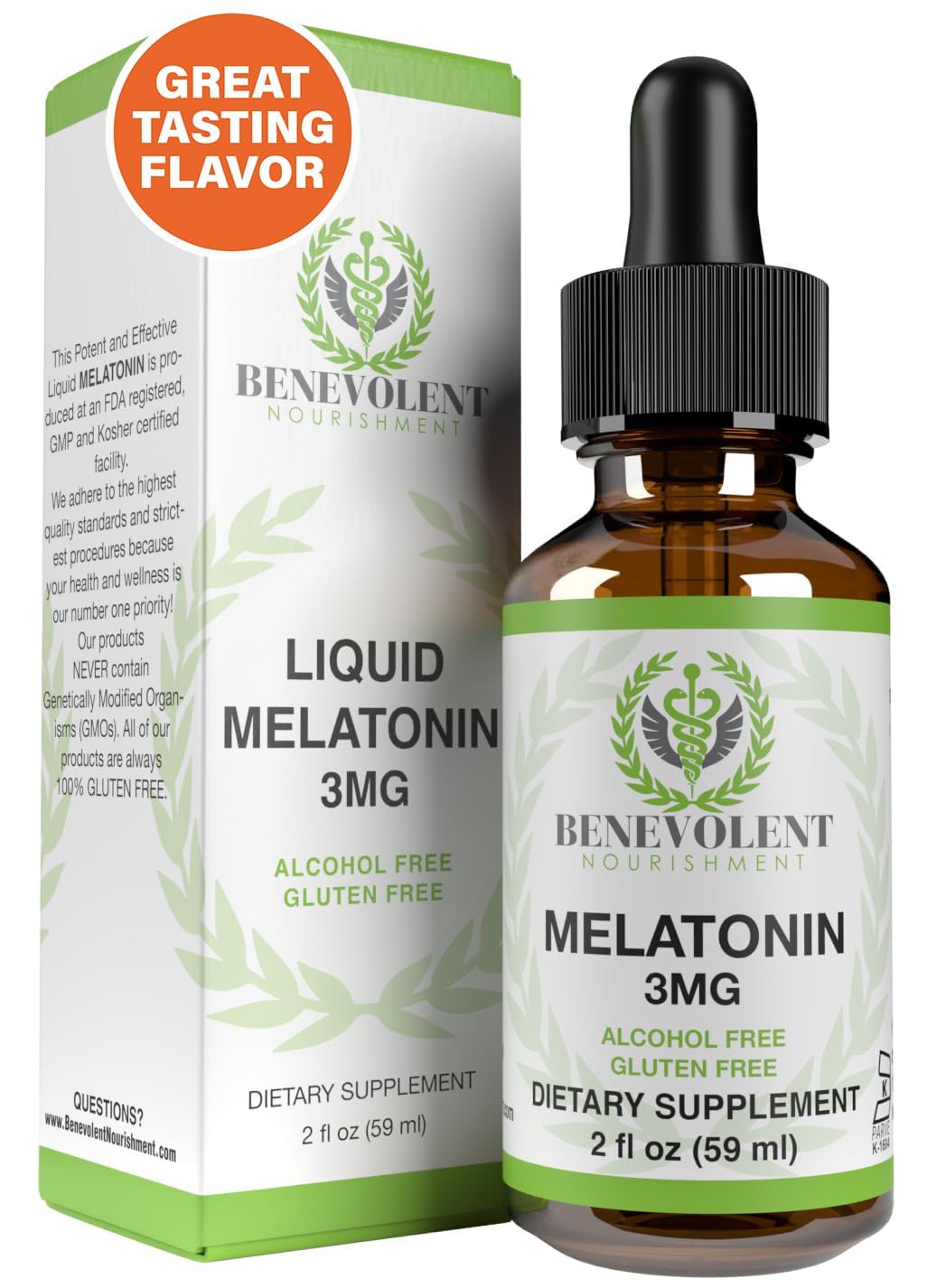 Liquid Melatonin for Kids and Adults 3mg - 2 Month Supply Natural Sleep Aid Drops 