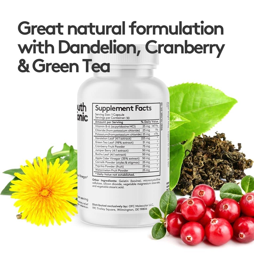 Youth & Tonic Natural Water Weight Away Pills for Swelling Water Retention