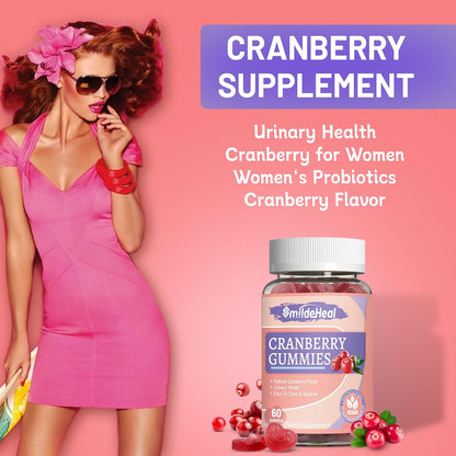 Cranberry Gummies 1000mg, Cranberry Supplements for Women 60 Count | Cranberry Gummies 1000mg, Cranberry Supplements for Women, with D-Mannose 250mg, Urinary Tract Health 60 Count