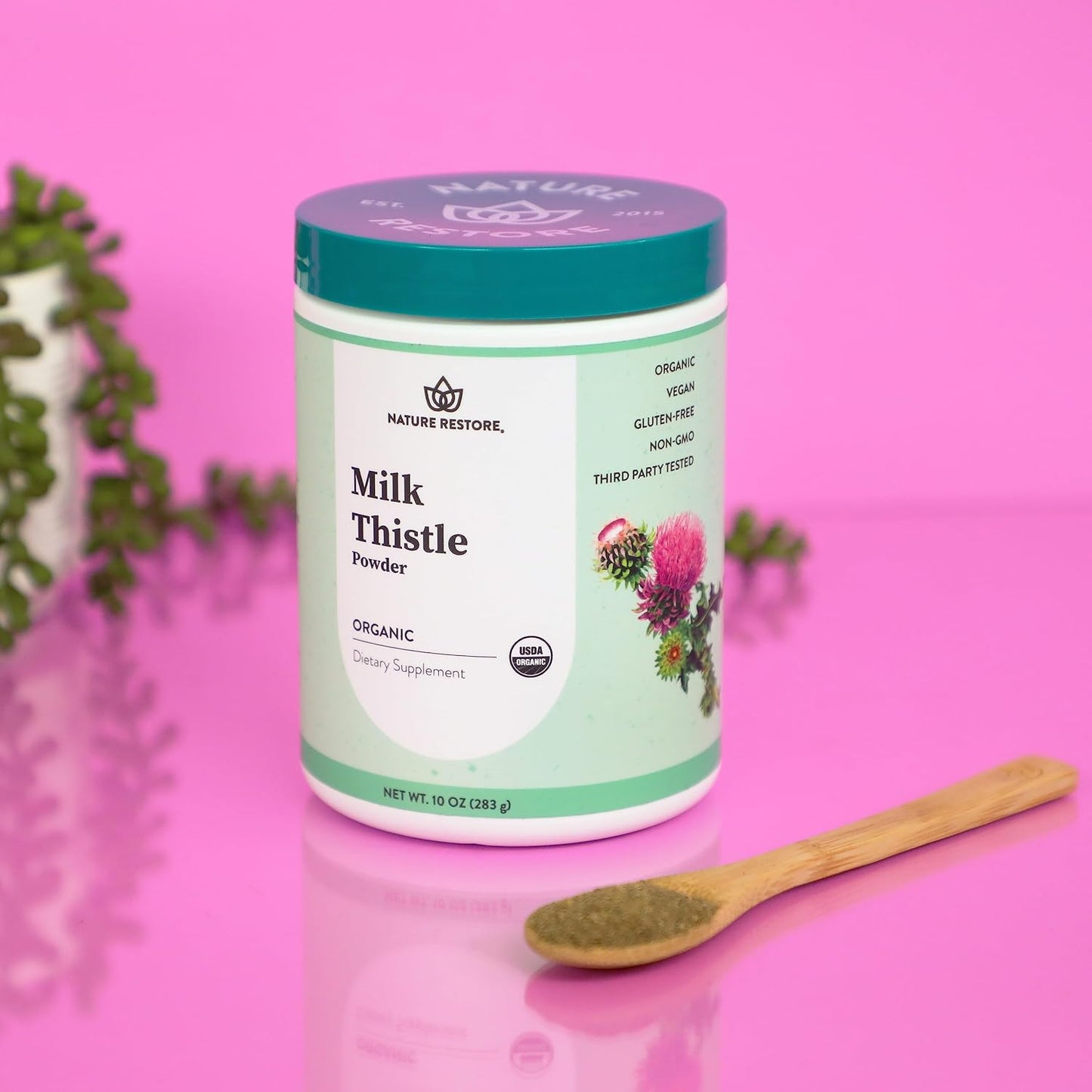 Nature Restore Organic Milk Thistle Seed Powder (10 oz). Pure Silybum Marianum for Detox, Cleanse & Antioxidant Support. Natural Silymarin Flavonoids, Bulk Powder for DIY Capsules & Smoothies
