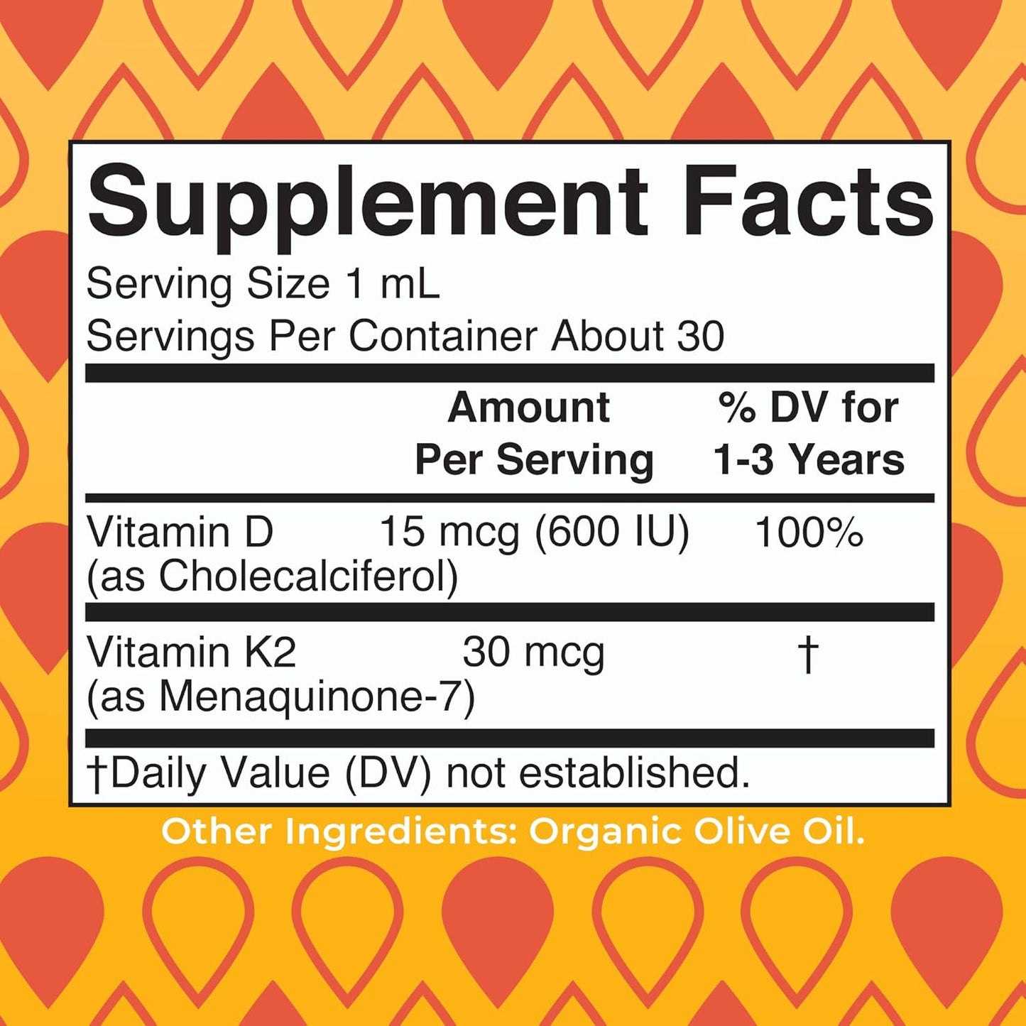 MARYRUTH'S Organics Vitamin D3 | Vitamin K2 | Vitamin D3 K2 Drops | K2 D3 Vitamin Liquid Supplement for Toddlers | Kids Supplement for Calcium Absorption Strong Bones | Vegan | Gluten Free | 1 Fl Oz