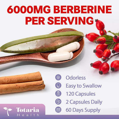 Berberine Supplement with Ceylon Cinnamon, Milk Thistle - GLP-1 Supplement GLP Activate Natural Formula, Berberine Plus for Liver & Gut Health, Immunity, Better Figure, Men & Women - 120 Vegan Caps