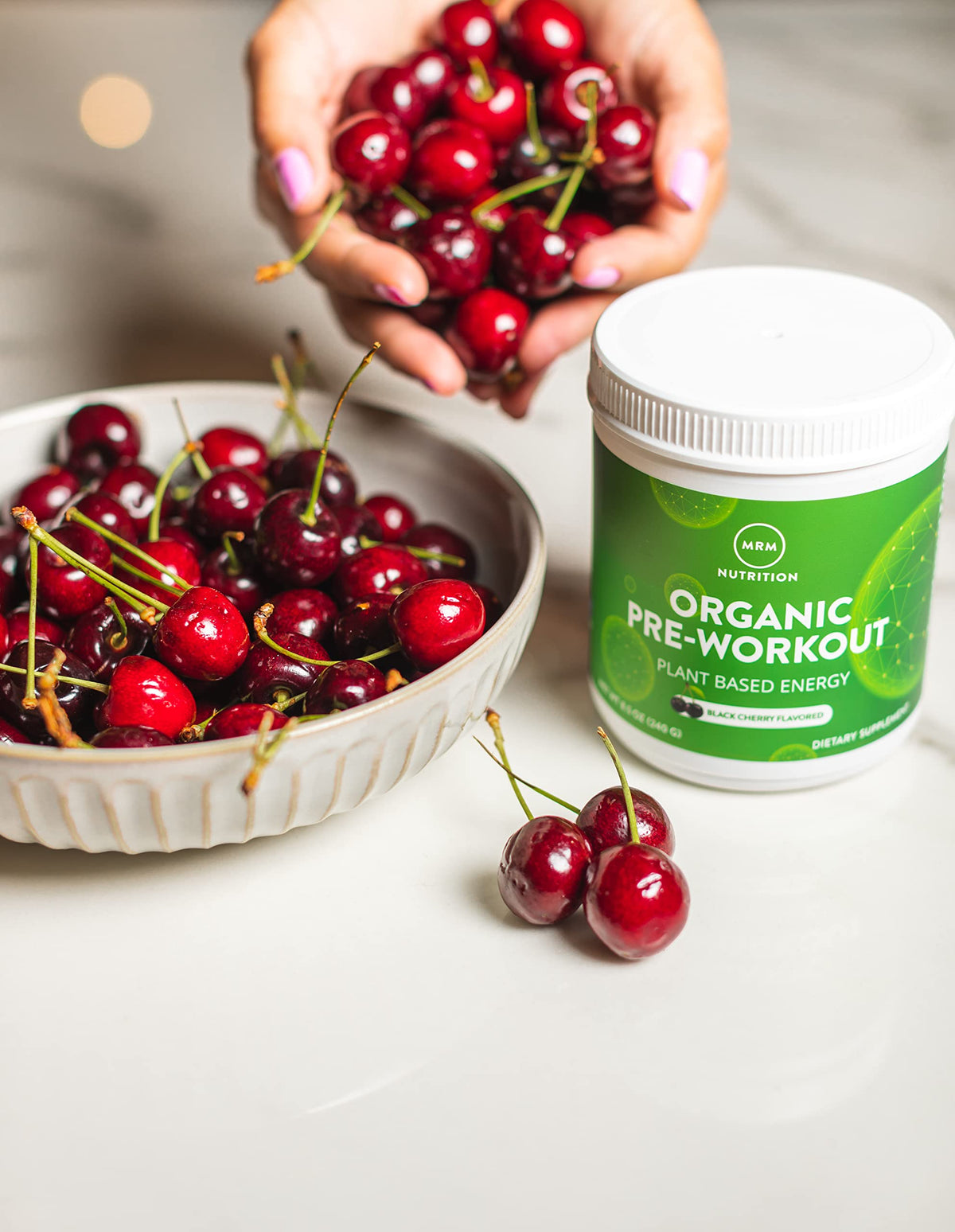 MRM Nutrition Organic Pre-Workout Powder | Black Cherry Flavored | Superfoods