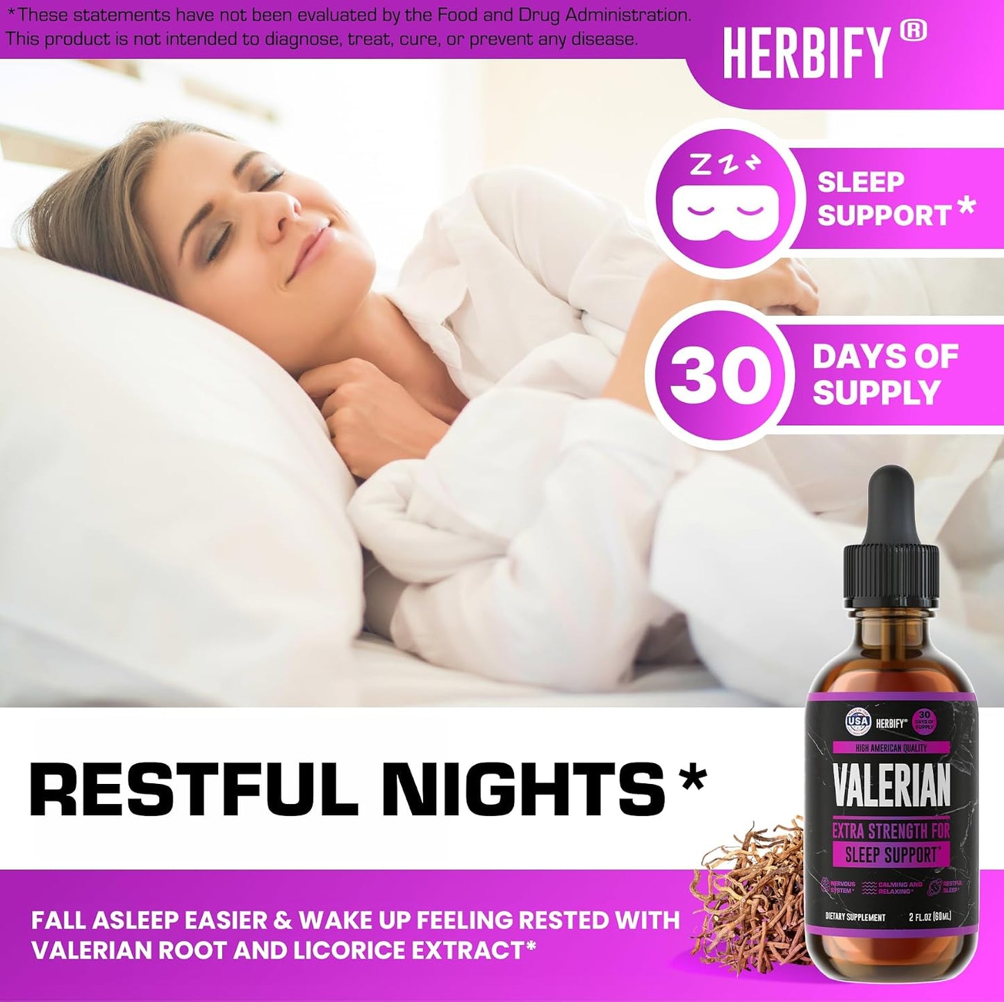 Valerian Root Supplement - Valerian Root Tincture – Nervous System Support 2 Fl oz